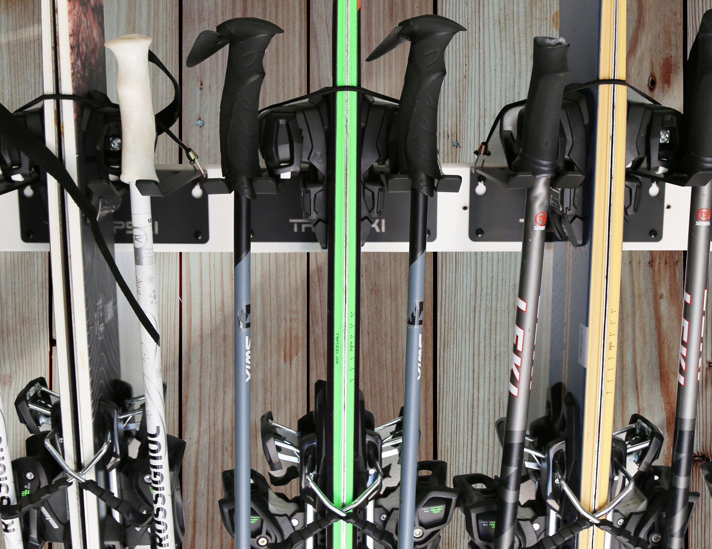 Wall Rack Holds Skis or Snowboard by Bindings, Yard Tools, Gear & Equipment - Made in the USA