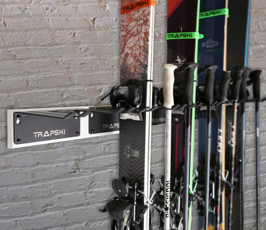 Wall Rack Holds Skis or Snowboard by Bindings, Yard Tools, Gear & Equipment - Made in the USA