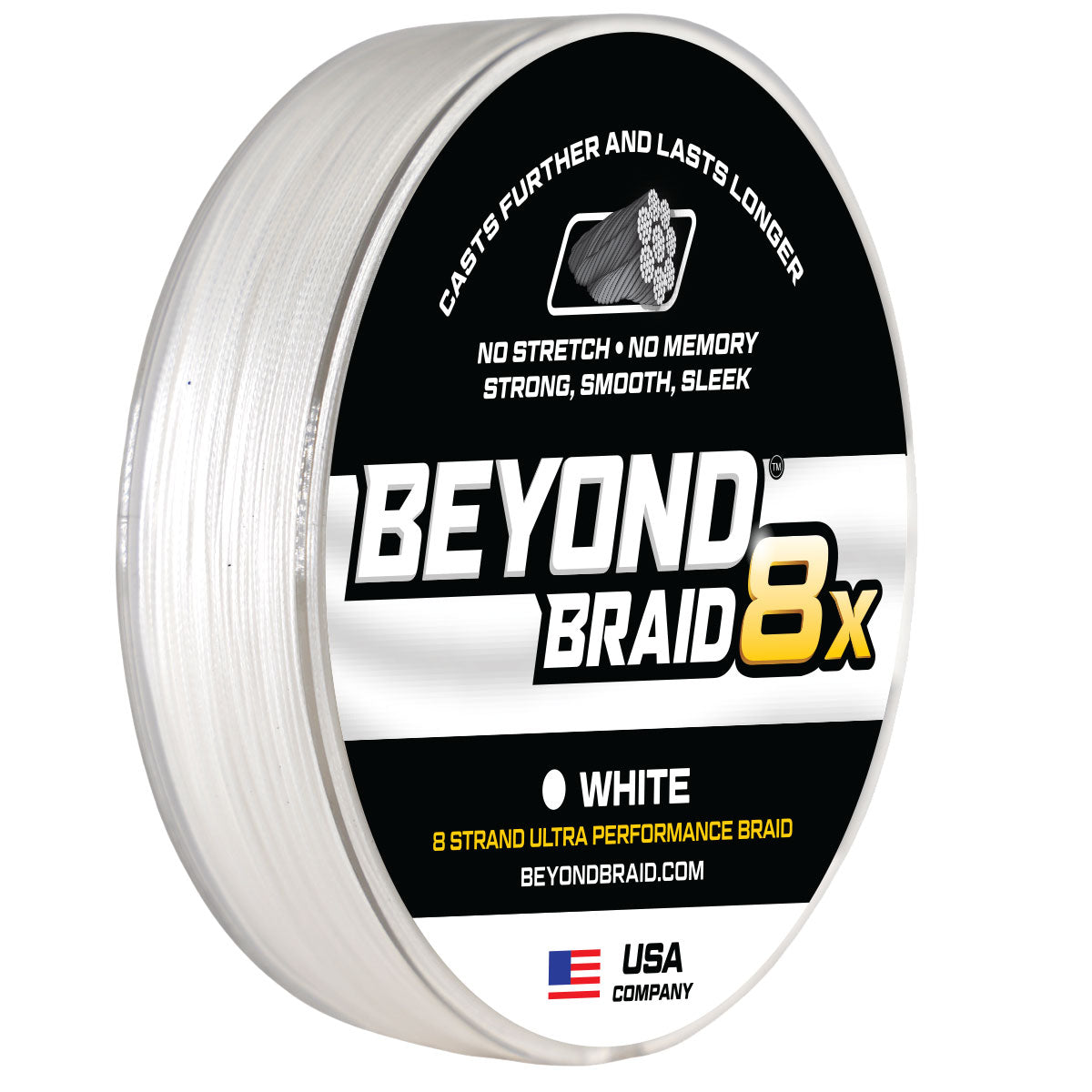 White 8X- No Fade- Ultra Performance 8 Strand