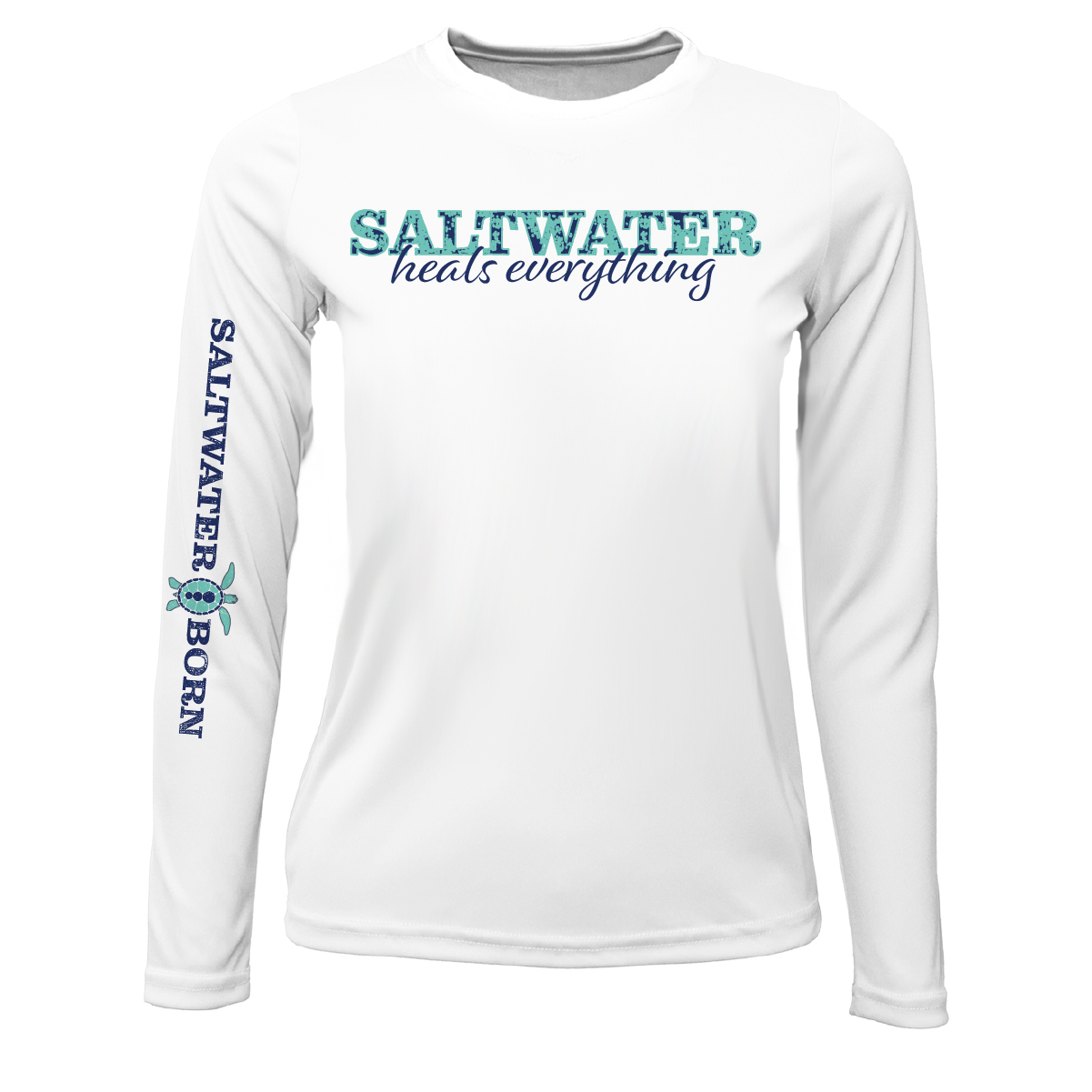Key West, FL "Saltwater Heals Everything" Girl's Long Sleeve UPF 50+ Dry-Fit Shirt