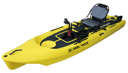 ReelYacks 12' Runner Fin Drive Sit On Top Fishing Kayak | great in rivers & lakes | simple to store