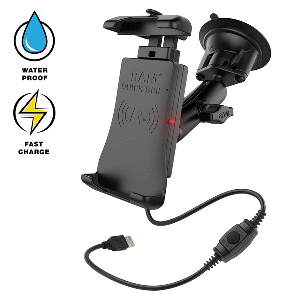 RAM Mount Quick-Grip 15W Waterproof Wireless Charging Suction Cup Mount | SendIt Sailing