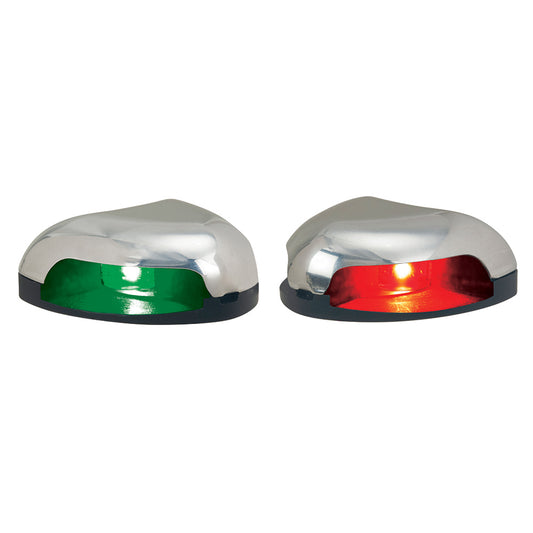 Perko Red/Green Horizontal Mount Side Light - Pair - Stainless Steel | SendIt Sailing
