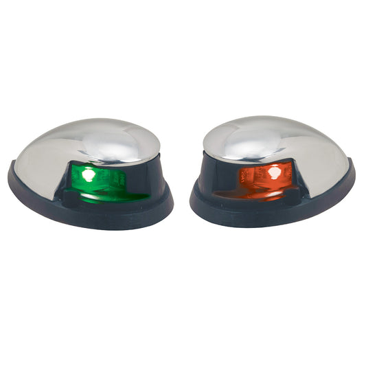 Perko Red/Green Horizontal Mount Side Lights - Pair - Chrome Plated Zinc | SendIt Sailing