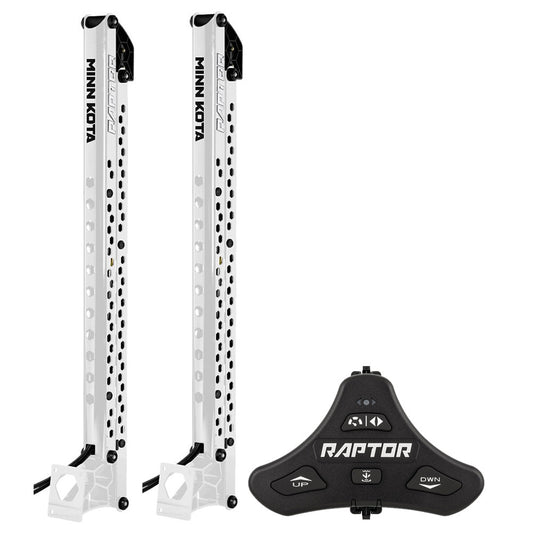 Minn Kota Raptor Bundle Pair - 10ft White Shallow Water Anchors with Active Anchoring and Footswitch Included | SendIt Sailing
