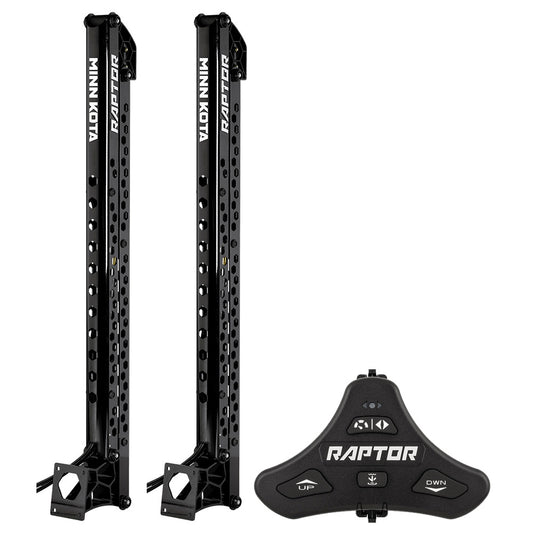 Minn Kota Raptor Bundle Pair - 10ft Black Shallow Water Anchors with Active Anchoring and Footswitch Included | SendIt Sailing