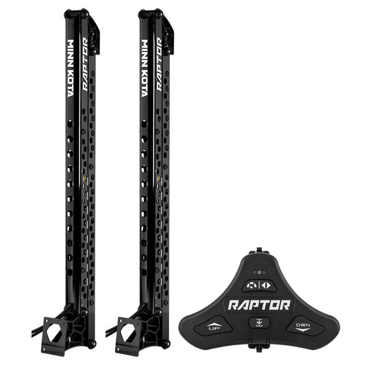 Minn Kota Raptor Bundle Pair - 8ft Black Shallow Water Anchors with Active Anchoring and Footswitch Included | SendIt Sailing