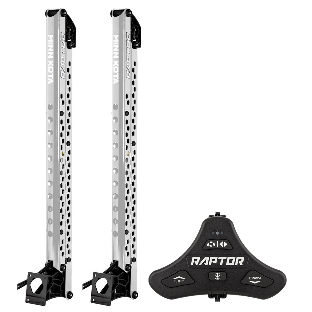 Minn Kota Raptor Bundle Pair - 8ft Silver Shallow Water Anchors with Footswitch | SendIt Sailing