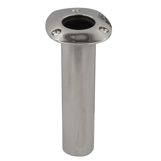 C.E. Smith 70 Series Standard Flush Mount Rod Holder - 0 Degree - Stainless Steel - Gimbal Bar Bottom - Black Liner | SendIt Sailing