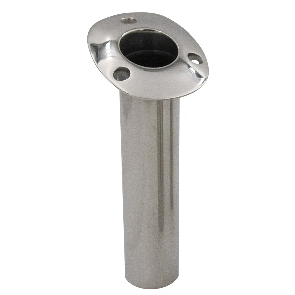 C.E. Smith 70 Series Standard Flush Mount Rod Holder - 15 Degree - Stainless Steel - Gimbal Bar Bottom - Black Liner | SendIt Sailing