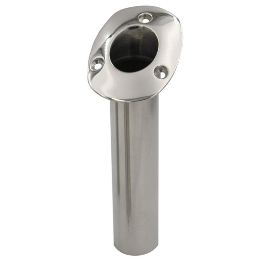 C.E. Smith 70 Series Standard Flush Mount Rod Holder - 30 Degree - Stainless Steel - Gimbal Bar Bottom - Black Liner | SendIt Sailing