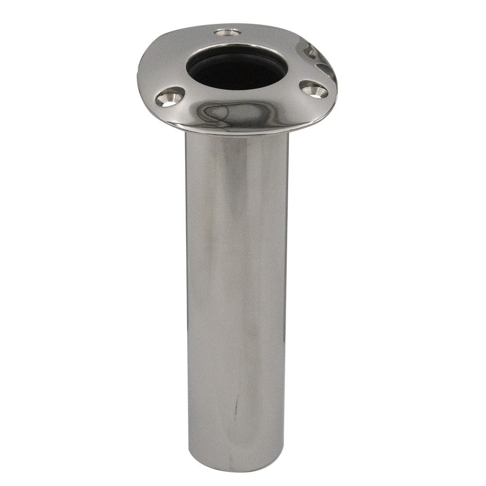 C.E. Smith 70 Series Standard Flush Mount Rod Holder - 0 Degree - Stainless Steel - Cast Bottom - Black Liner | SendIt Sailing