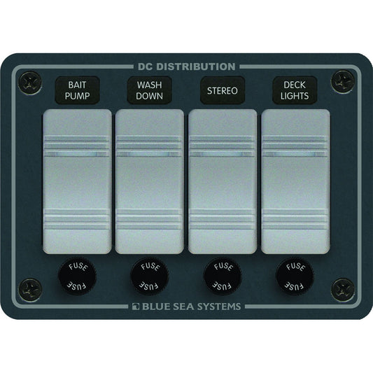 Blue Sea 8262 Waterproof Panel 4 Position - Slate Grey | SendIt Sailing