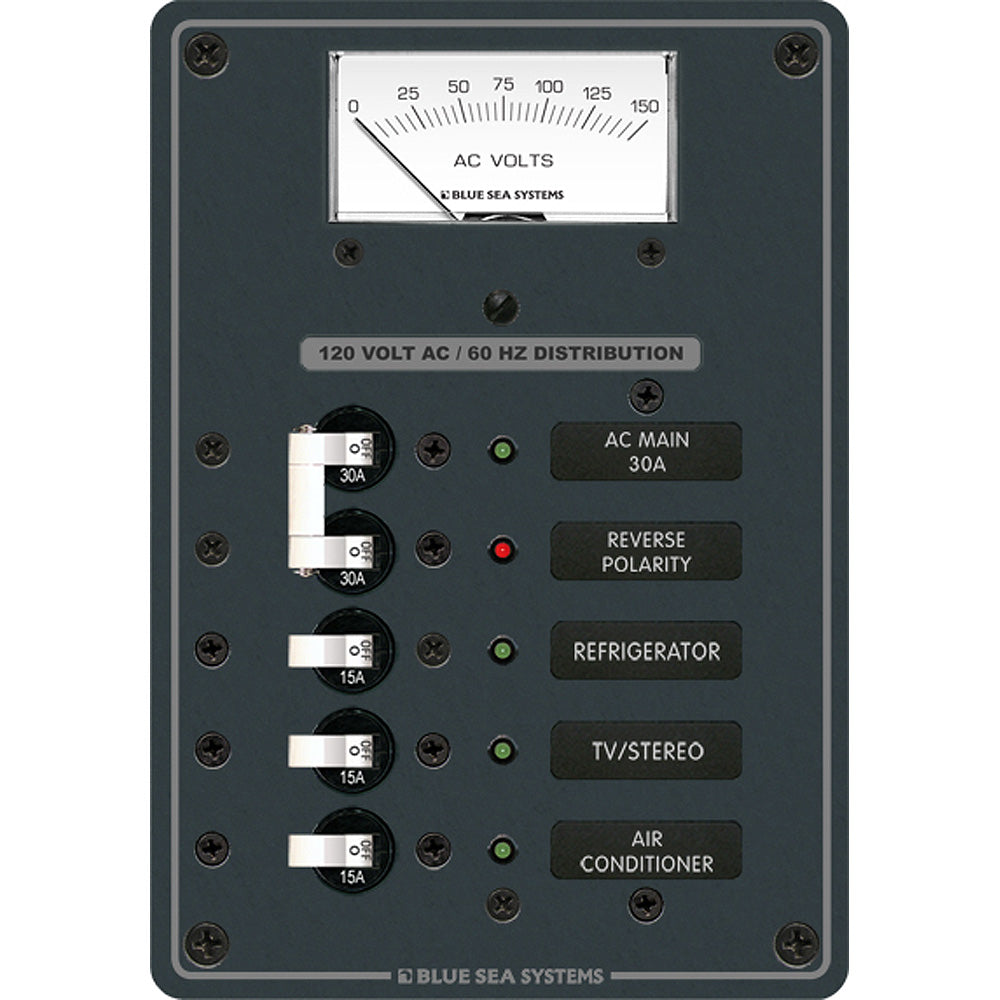 Blue Sea 8043 AC Main +3 Positions Toggle Circuit Breaker Panel - White Switches | SendIt Sailing