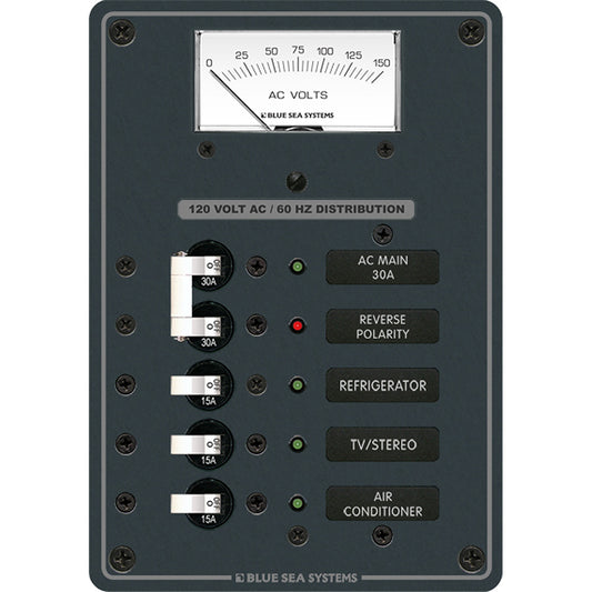 Blue Sea 8043 AC Main +3 Positions Toggle Circuit Breaker Panel - White Switches | SendIt Sailing