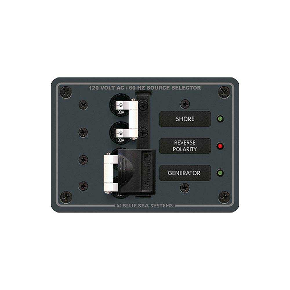 Blue Sea 8032 AC Toggle Source Selector 120V AC - 30AMP - White Switches | SendIt Sailing