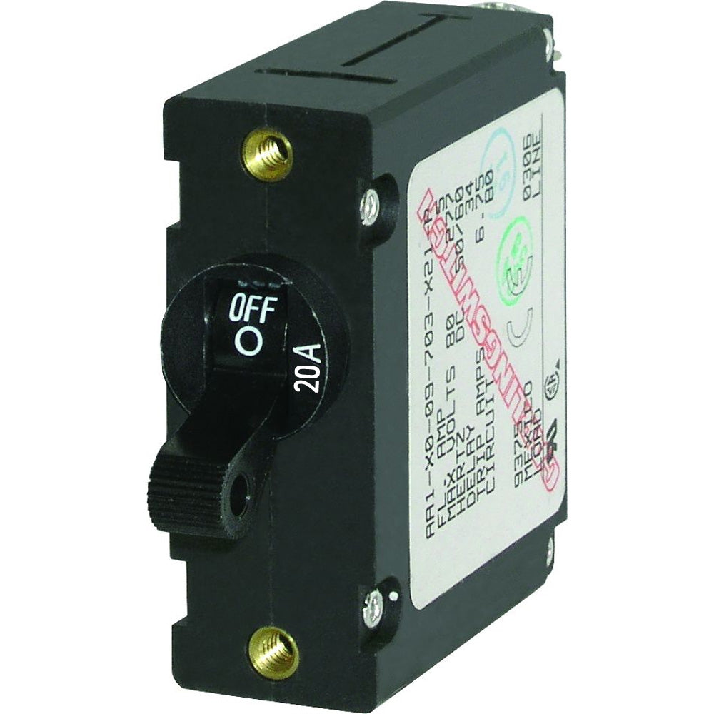Blue Sea 7212 AC / DC Single Pole Magnetic World Circuit Breaker - 20 Amp | SendIt Sailing