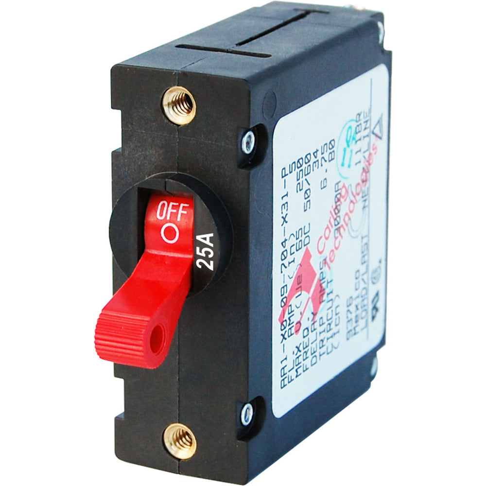 Blue Sea 7217 AC / DC Single Pole Magnetic World Circuit Breaker - 25 Amp Red | SendIt Sailing