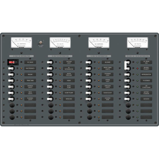 Blue Sea 8095 AC Main +8 Positions / DC Main +29 Positions Toggle Circuit Breaker Panel   (White Switches) | SendIt Sailing