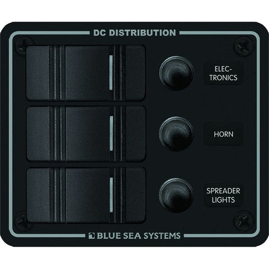 Blue Sea 8374 Water Resistant 3 Position - Black - Vertical Mount Panel | SendIt Sailing