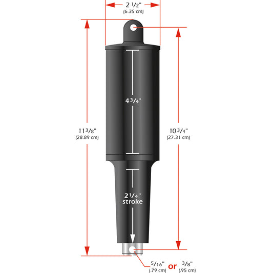 Lenco 101XD Extreme Duty Actuator - 12V - 2-1/4in Stroke - 5/16in Hardware | SendIt Sailing