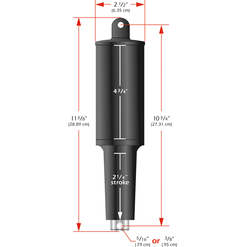 Lenco 101XD Extreme Duty Actuator - 24v - 2 1/4in Stroke - 3/8in Hardware | SendIt Sailing