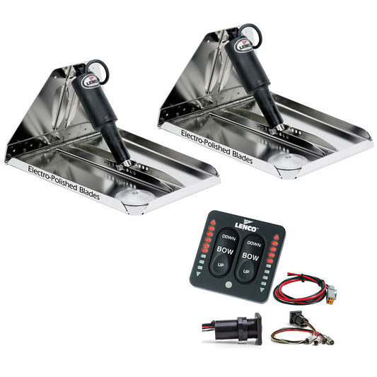 Lenco 12in x 12in Heavy Duty Performance Trim Tab Kit with LED Indicator Switch Kit 12V | SendIt Sailing