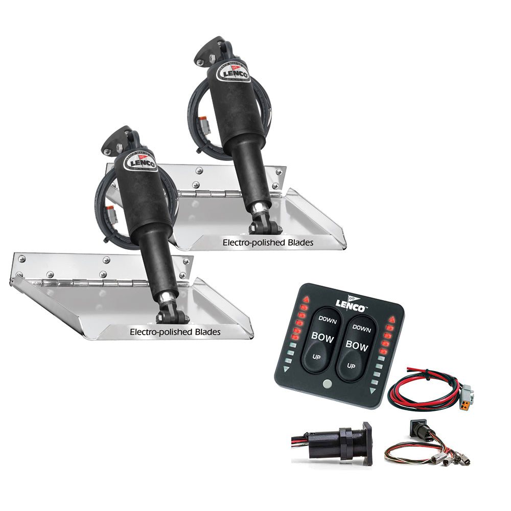 Lenco 12in x 12in Standard Performance Trim Tab Kit with LED Indicator Switch Kit 12V | SendIt Sailing