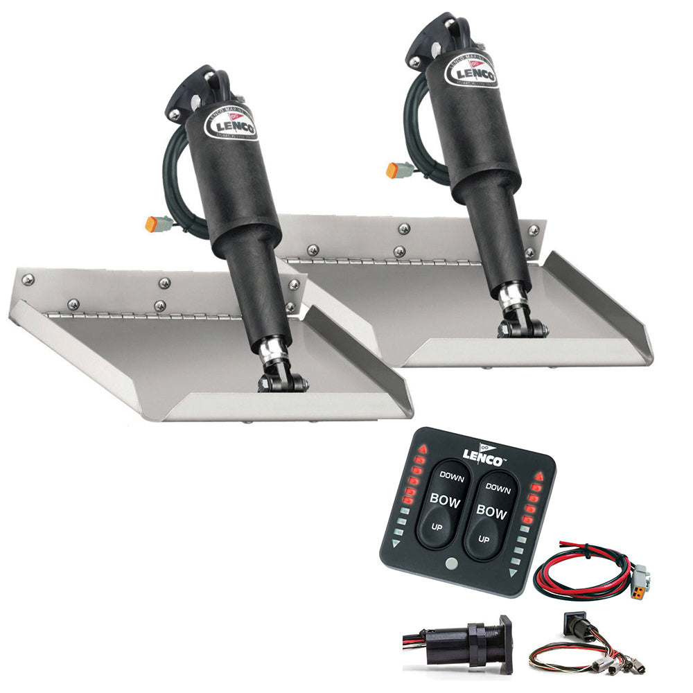 Lenco 9in x 9in Edgemount Trim Tab Kit with LED Indicator Switch Kit 12V | SendIt Sailing