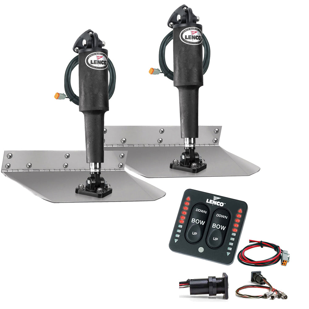 Lenco 9in x 9in Standard Trim Tab Kit with LED Indicator Switch Kit 12V | SendIt Sailing