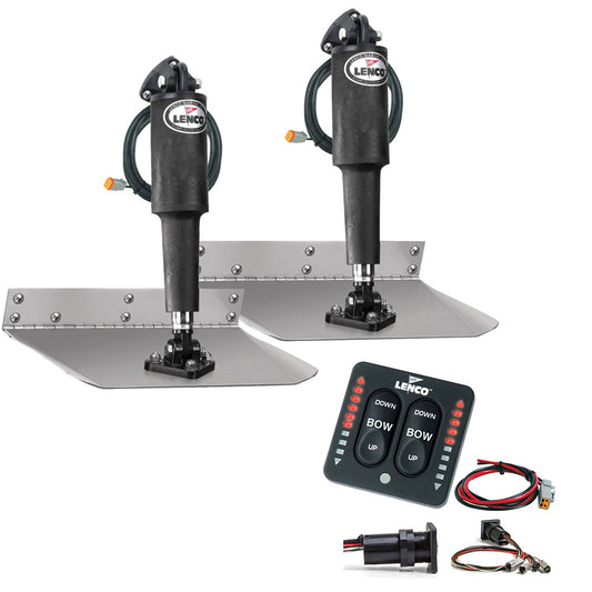 Lenco 9in x 24in Standard Trim Tab Kit with LED Indicator Switch Kit 12V | SendIt Sailing