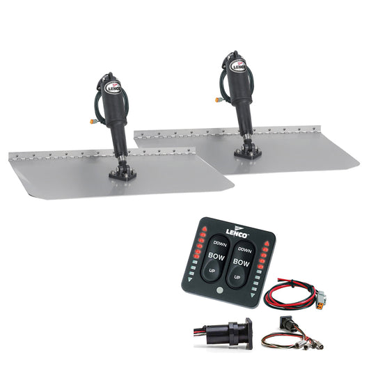 Lenco 12in x 18in Standard Trim Tab Kit with LED Indicator Switch Kit 12V | SendIt Sailing