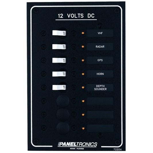 Paneltronics Standard DC 8 Position Breaker Panel with LEDs | SendIt Sailing