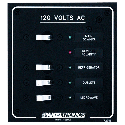 Paneltronics Standard AC 3 Position Breaker Panel & Main with LEDs | SendIt Sailing