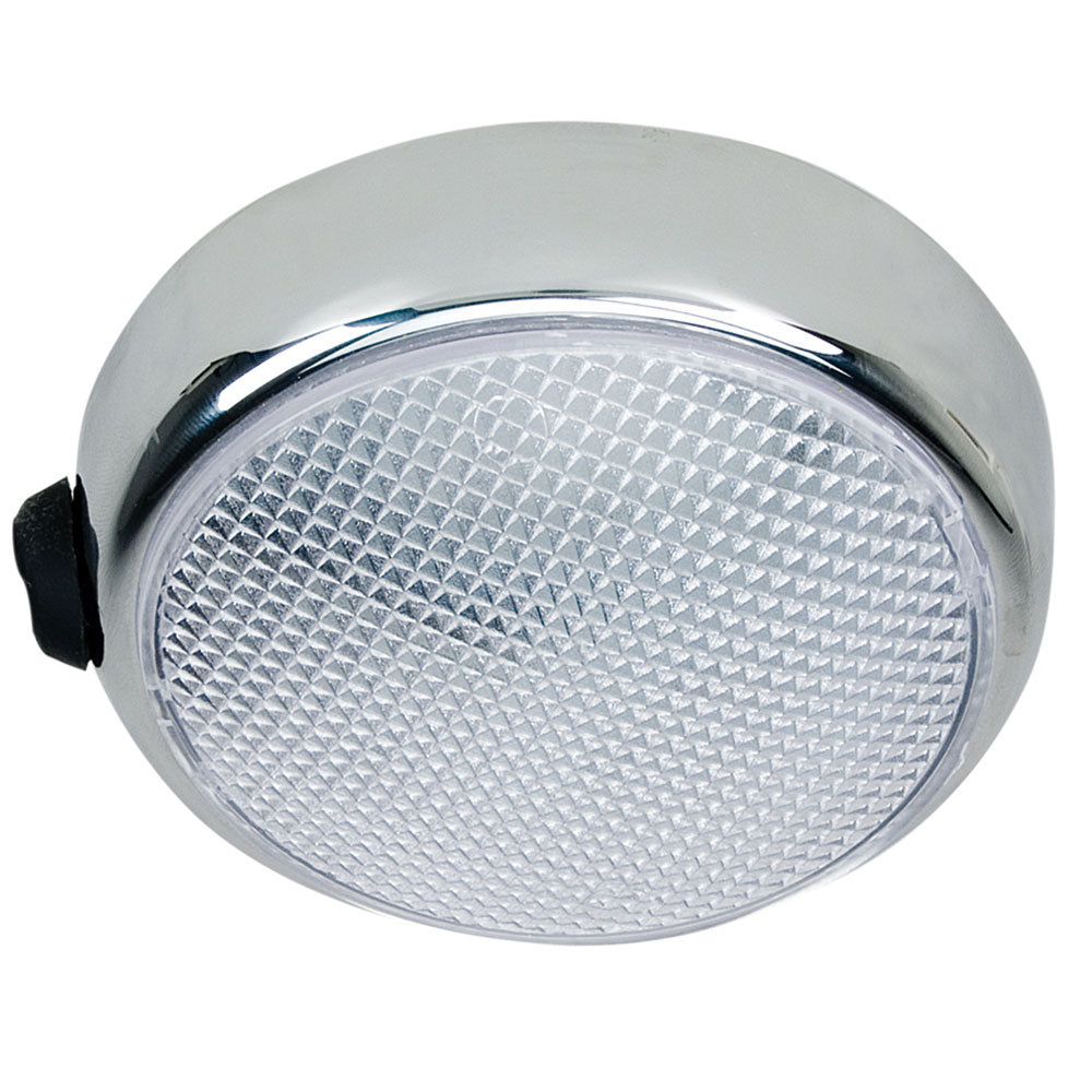 Perko Round Surface Mount LED Dome Light - Chrome Plated - with Switch | SendIt Sailing