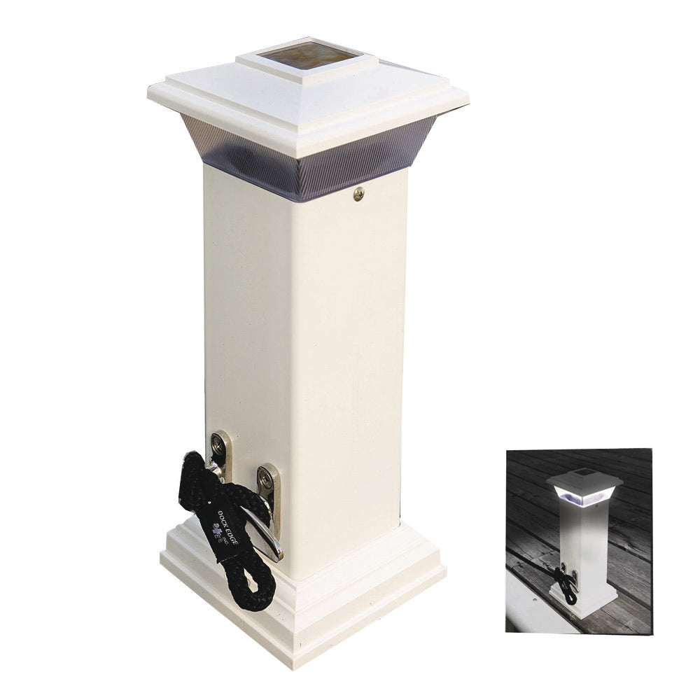 Dock Edge Cleatlite Solar Dock Light with SS Mooring Cleat 12in | SendIt Sailing