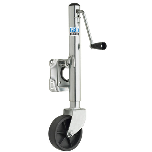 Pro Series 1000 lbs. Zinc Plated Swivel Jack with 6in Poly Wheel | SendIt Sailing