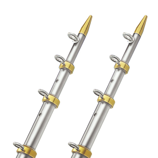 TACO 15ft Telescopic Outrigger Poles HD 1-&#189;in - Silver/Gold | SendIt Sailing