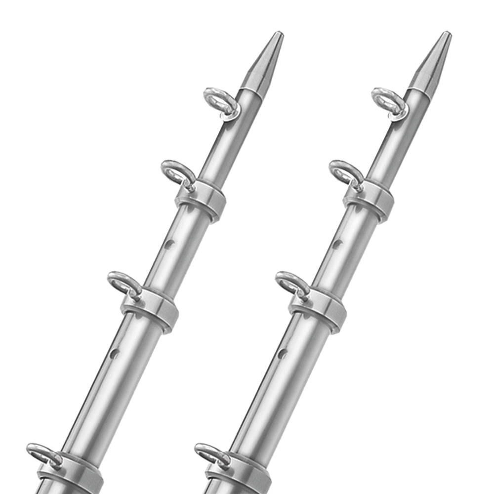 TACO 15ft Telescopic Outrigger Poles HD 1-&#189;in - Silver/Silver | SendIt Sailing