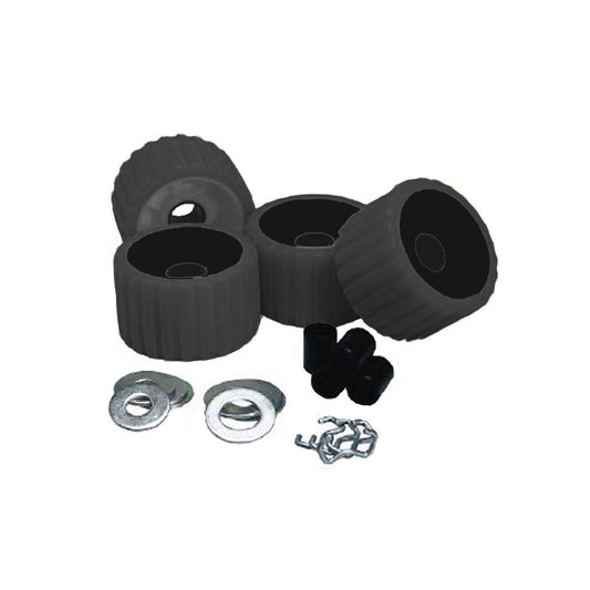 C.E. Smith Ribbed Roller Replacement Kit - 4 Pack - Black | SendIt Sailing