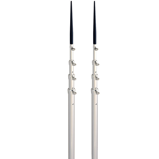 Lee's 16.5ft Bright Silver Black Spike Telescopic Poles for Sidewinder | SendIt Sailing