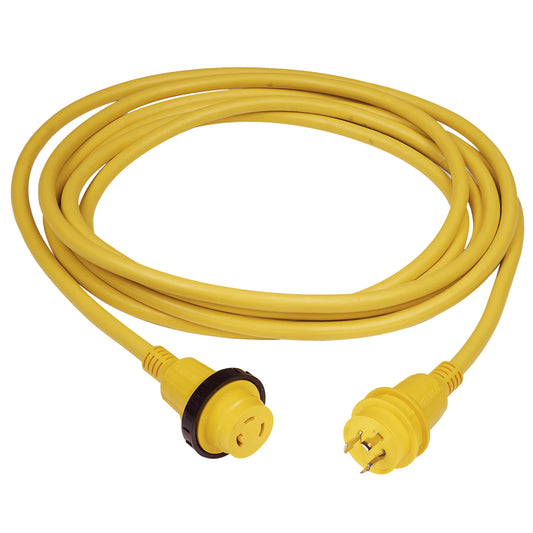 Marinco 30 Amp PowerCord PLUS Cordset with Power-On LED - Yellow 50ft | SendIt Sailing