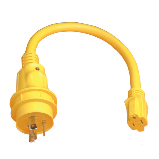 Marinco Pigtail Adapter - 15A Female to 30A Male | SendIt Sailing