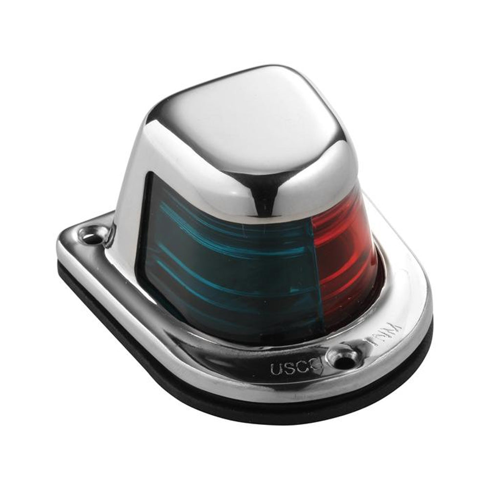 Attwood 1-Mile Deck Mount, Bi-Color Red/Green Combo Sidelight - 12V - Stainless Steel Housing | SendIt Sailing