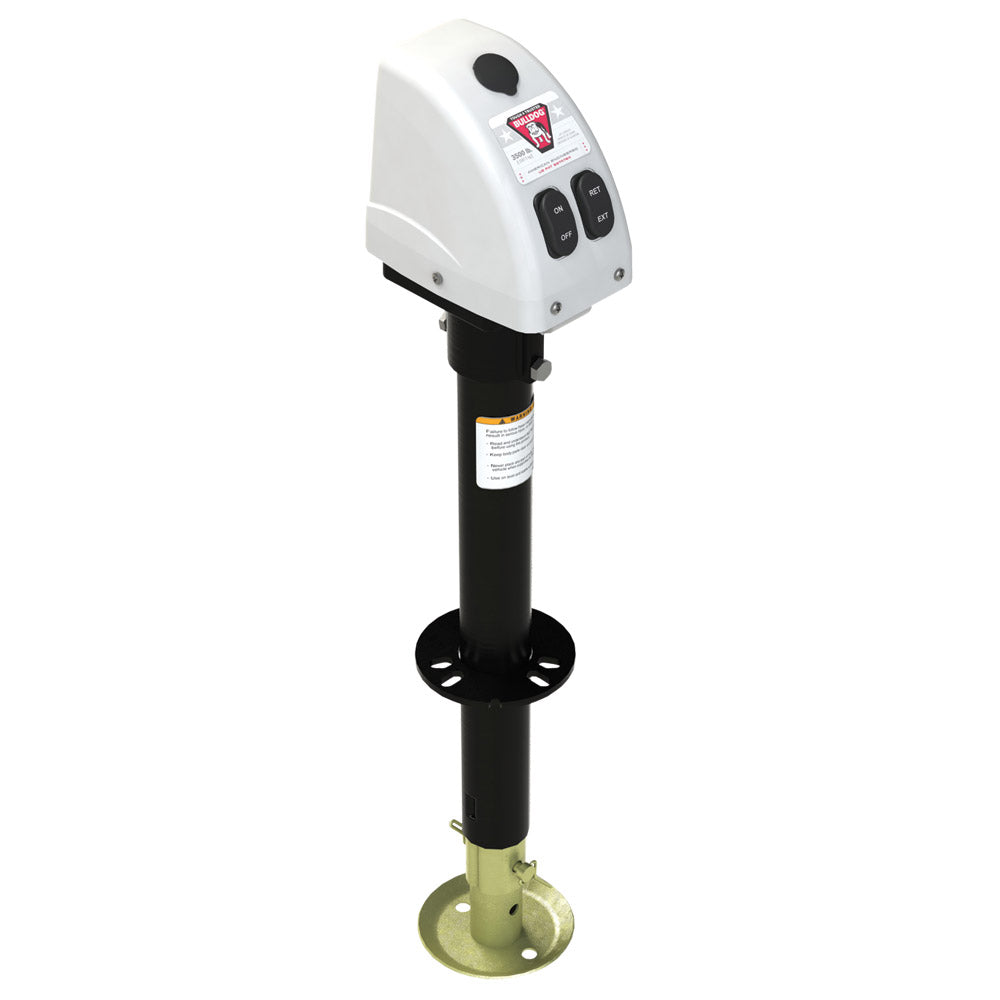 Bulldog 3,500lbs A-Frame RV Jack with Powered Drive - 12V - White Cover | SendIt Sailing