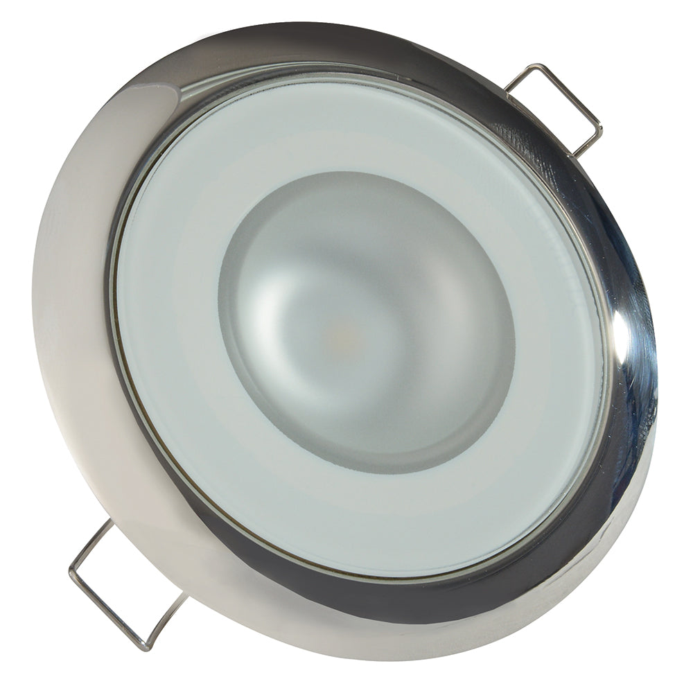 Lumitec Mirage - Flush Mount Down Light - Glass Finish/Polished SS Bezel - White Non-Dimming | SendIt Sailing