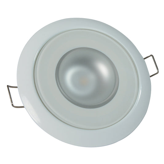 Lumitec Mirage - Flush Mount Down Light - Glass Finish/White Bezel - 4-Color White/Red/Blue/Purple Non-Dimming | SendIt Sailing