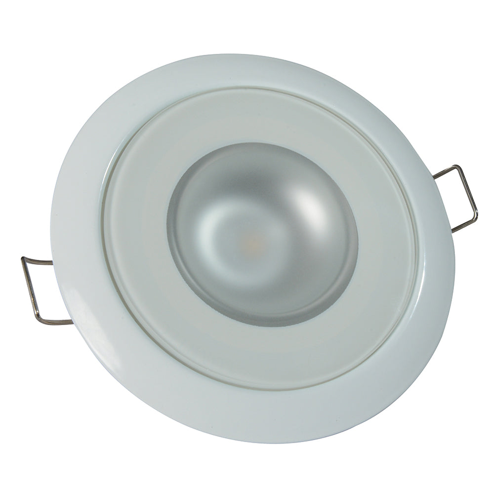 Lumitec Mirage - Flush Mount Down Light - Glass Finish/White Bezel - 2-Color White/Red Dimming | SendIt Sailing