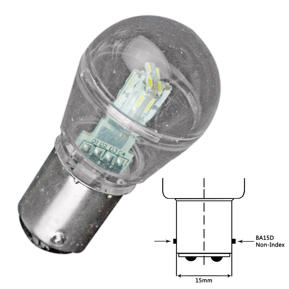 Lunasea Bayonet LED Bulb BA15D - 10-30VDC/1with 105 Lumens - Cool White | SendIt Sailing