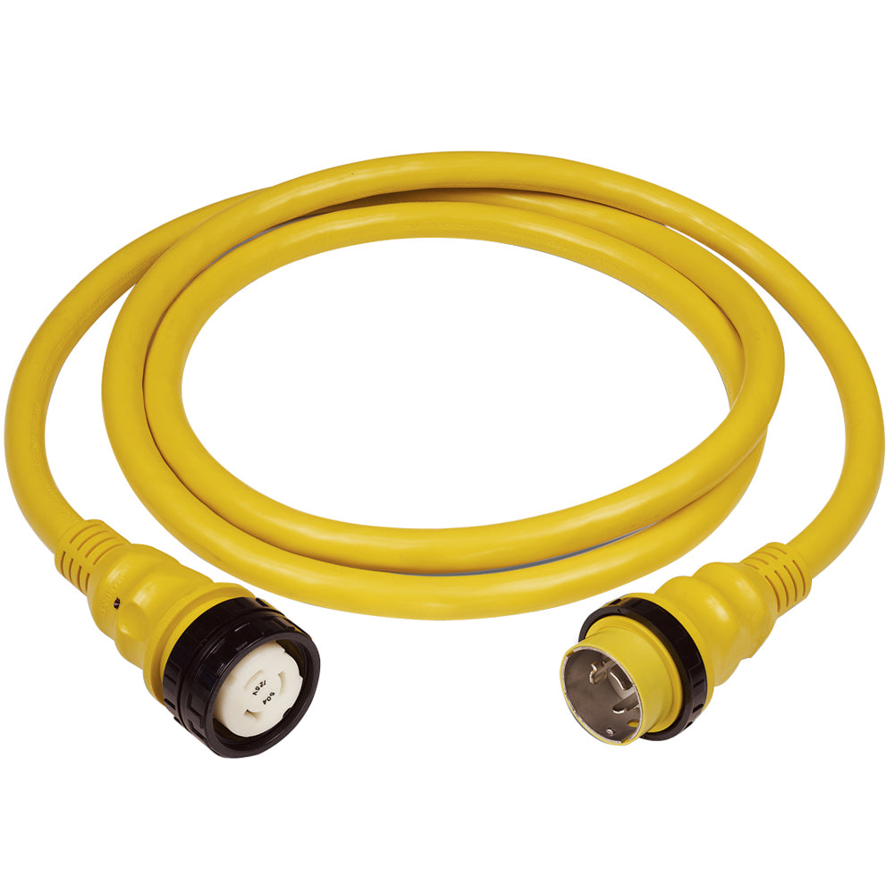 Marinco 50Amp 125/250V Shore Power Cable - 25ft - Yellow | SendIt Sailing